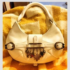 Jimmy Choo white shoulder purse w/ charms❤️